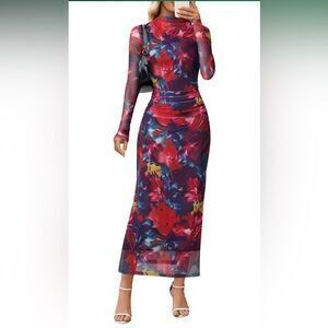 Floral Long Sleeve Maxi Dress